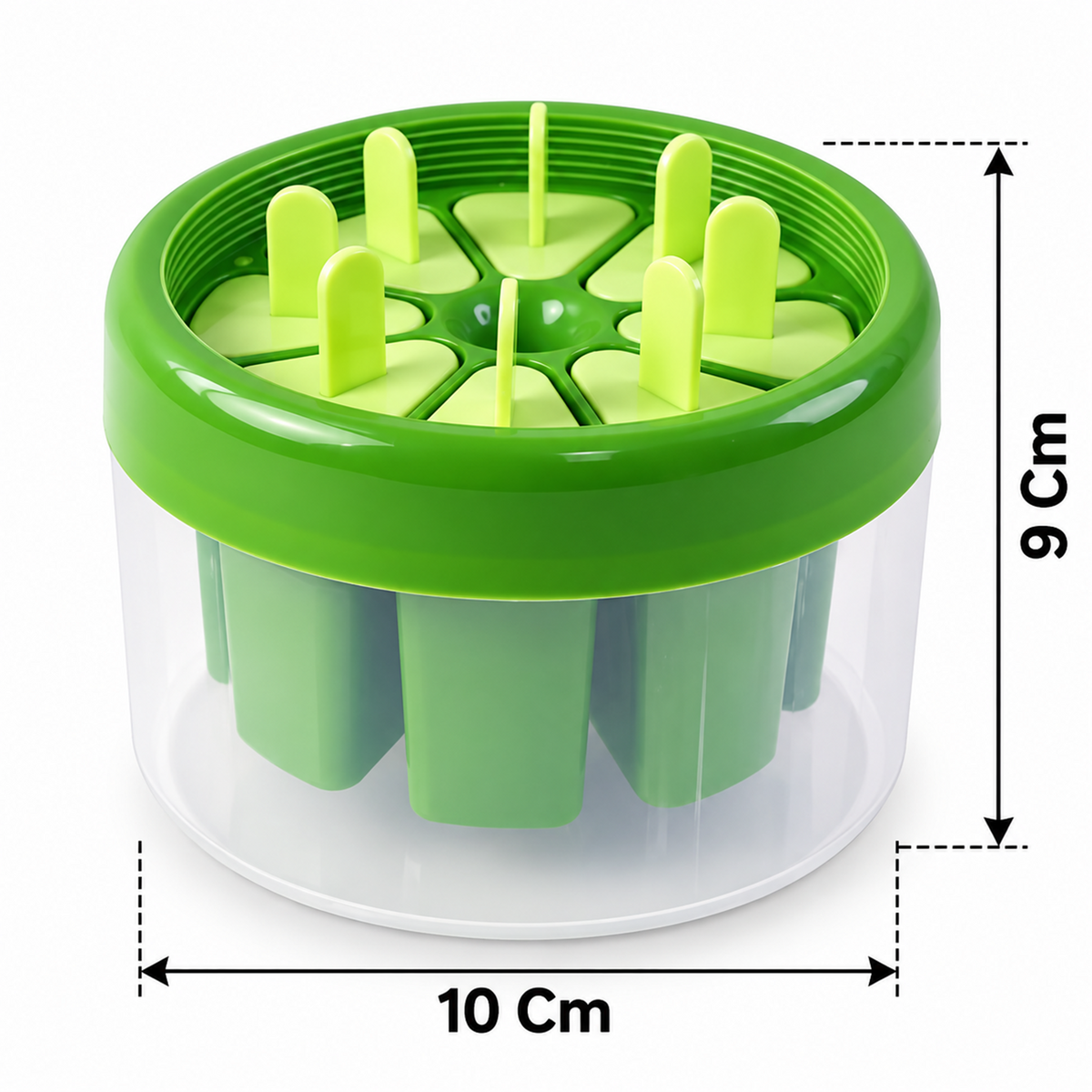 Green Round 8-Cavity Popsicle Mould