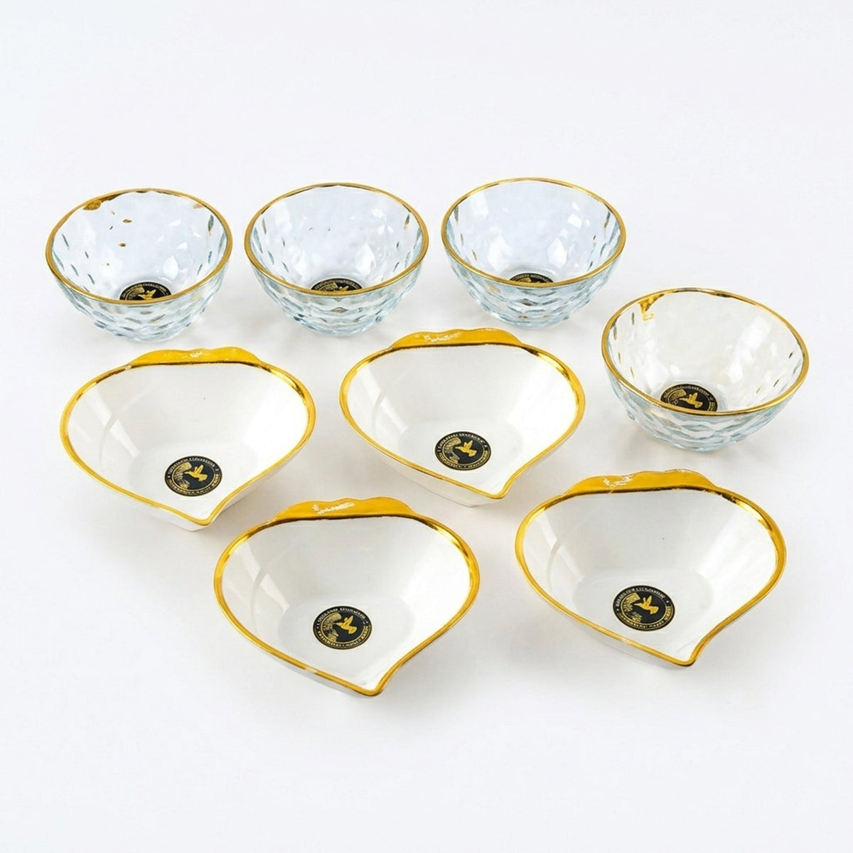 Gold Rim Glass Bowl Set