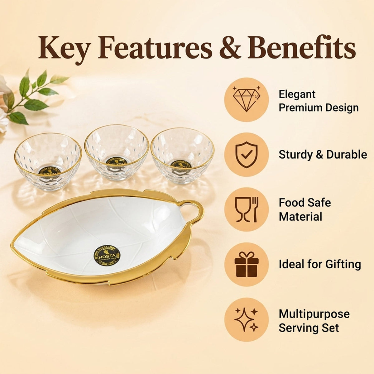 Gold Rim Serving Set