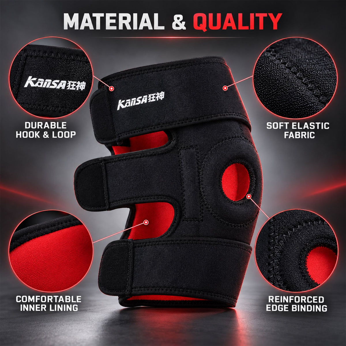 Knee support strap detail