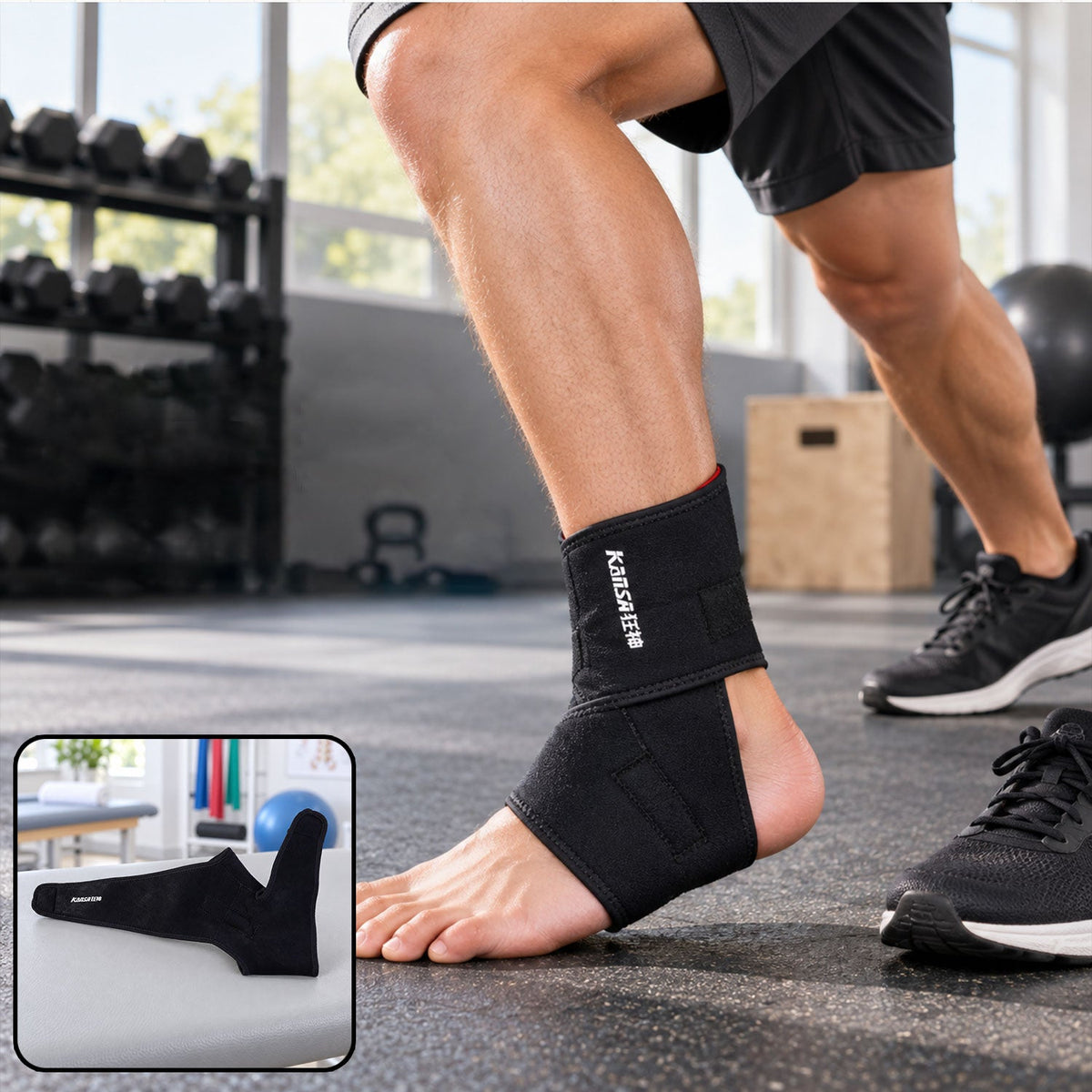 Adjustable ankle support brace wrap strap