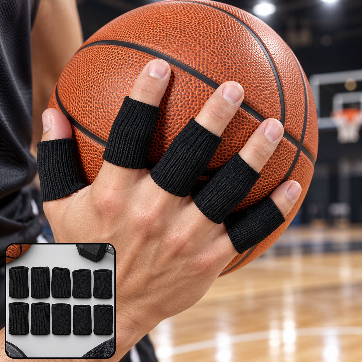 Elastic finger support sleeves stretchable knit