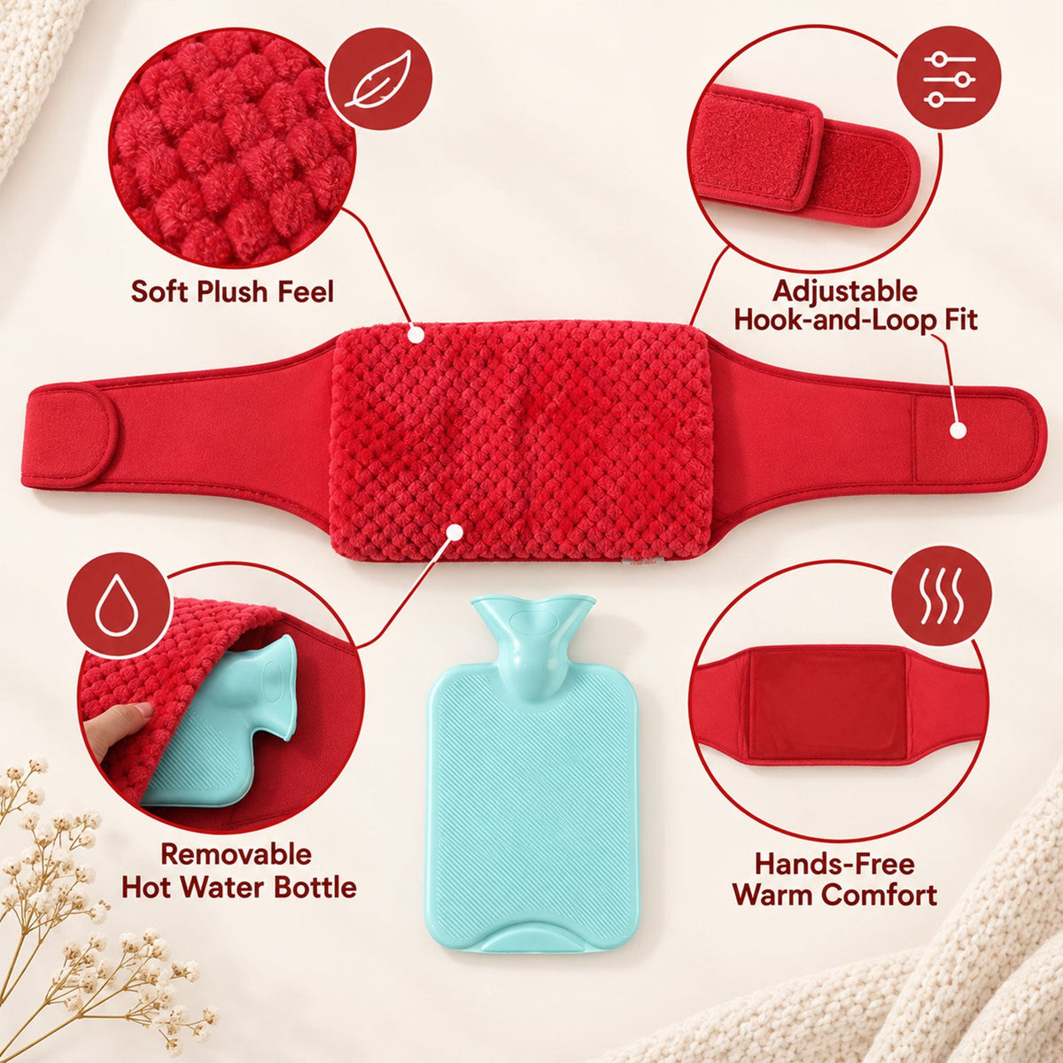 Waist warmer belt strap detail