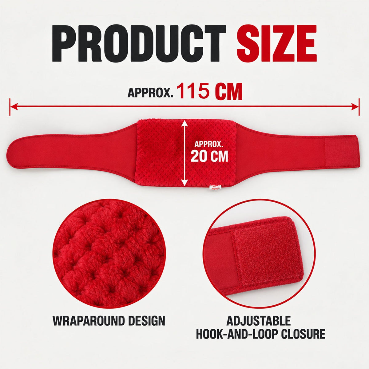 Waist warmer belt size guide
