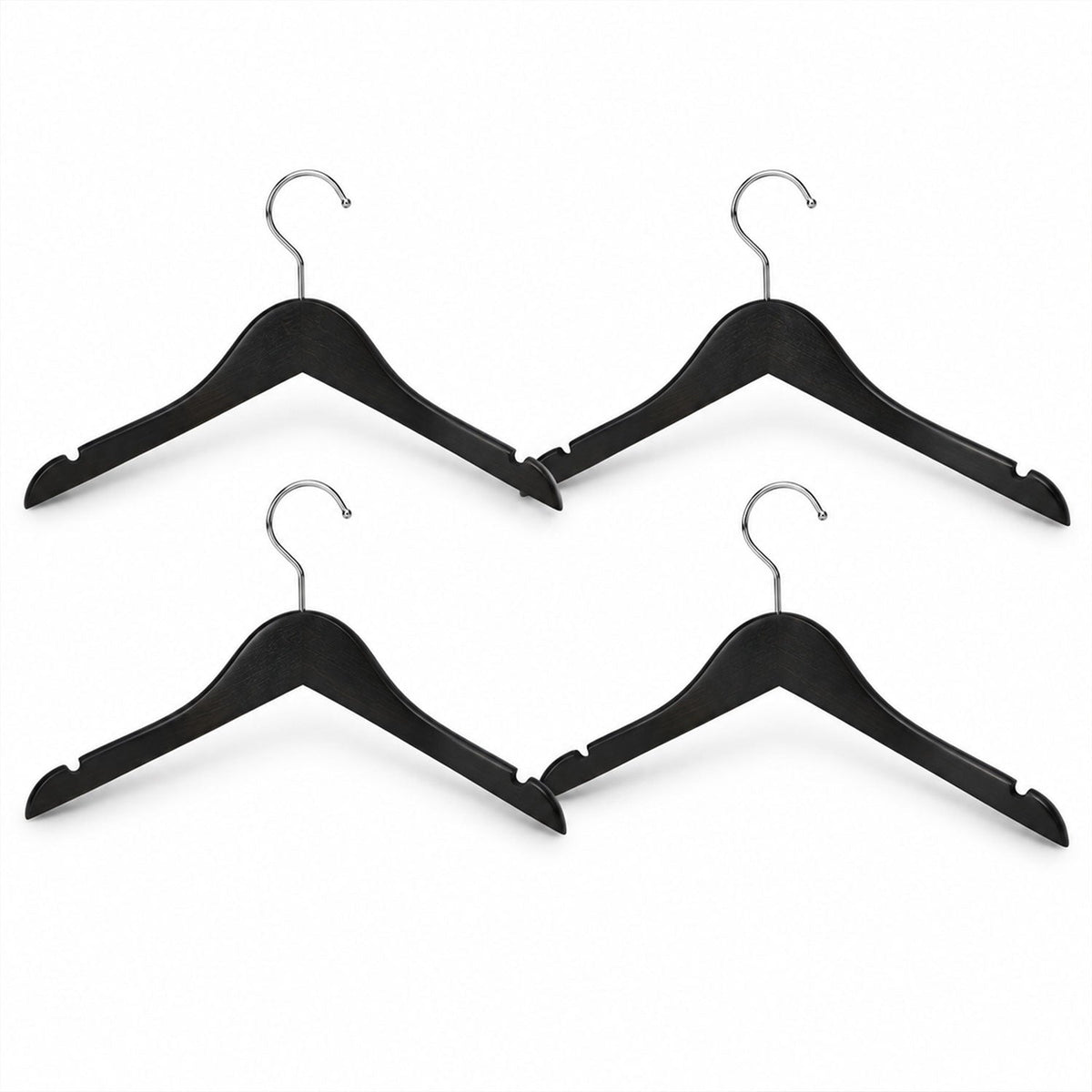 Side view of a premium clothes hanger with its ergonomic design.