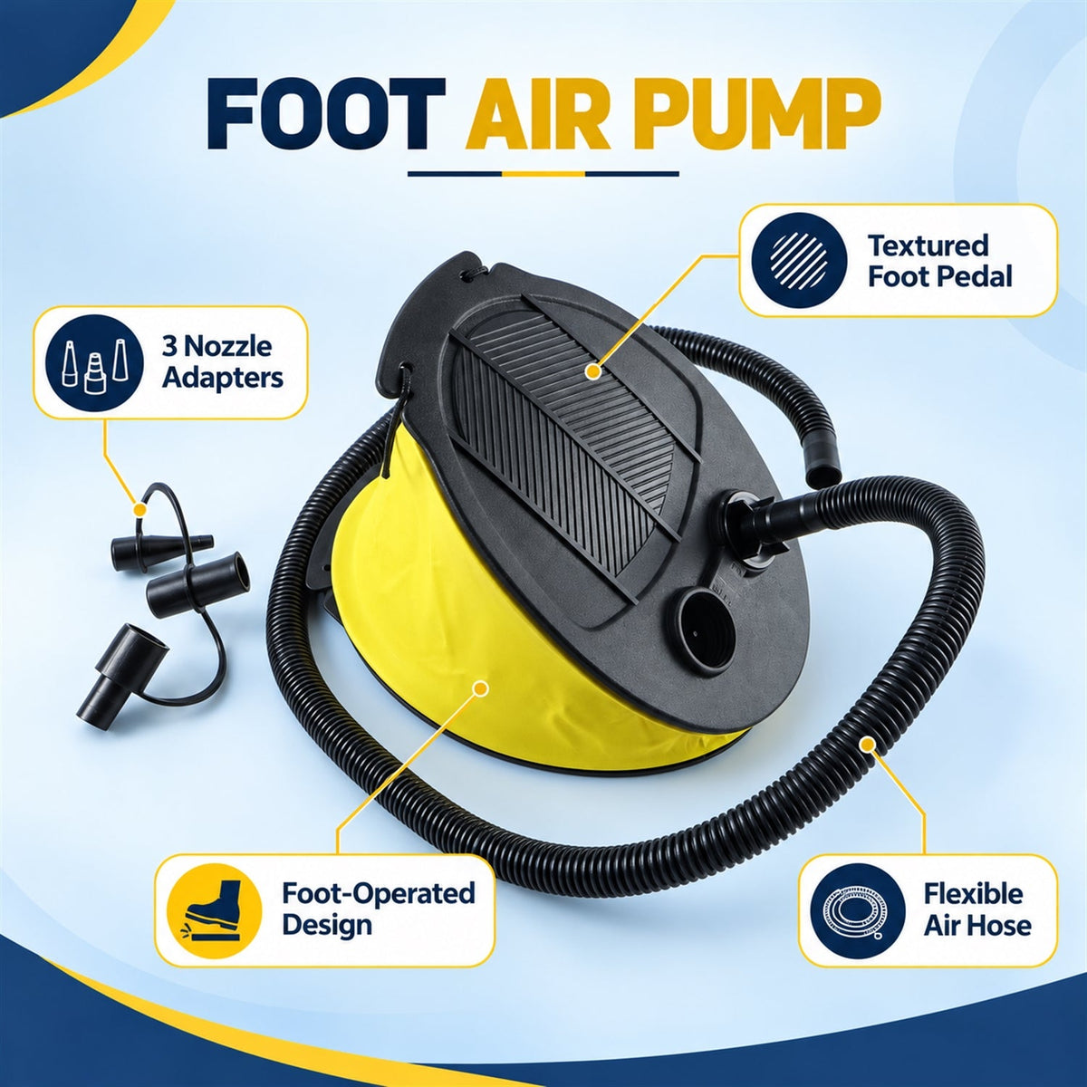 Foot pump hose detail
