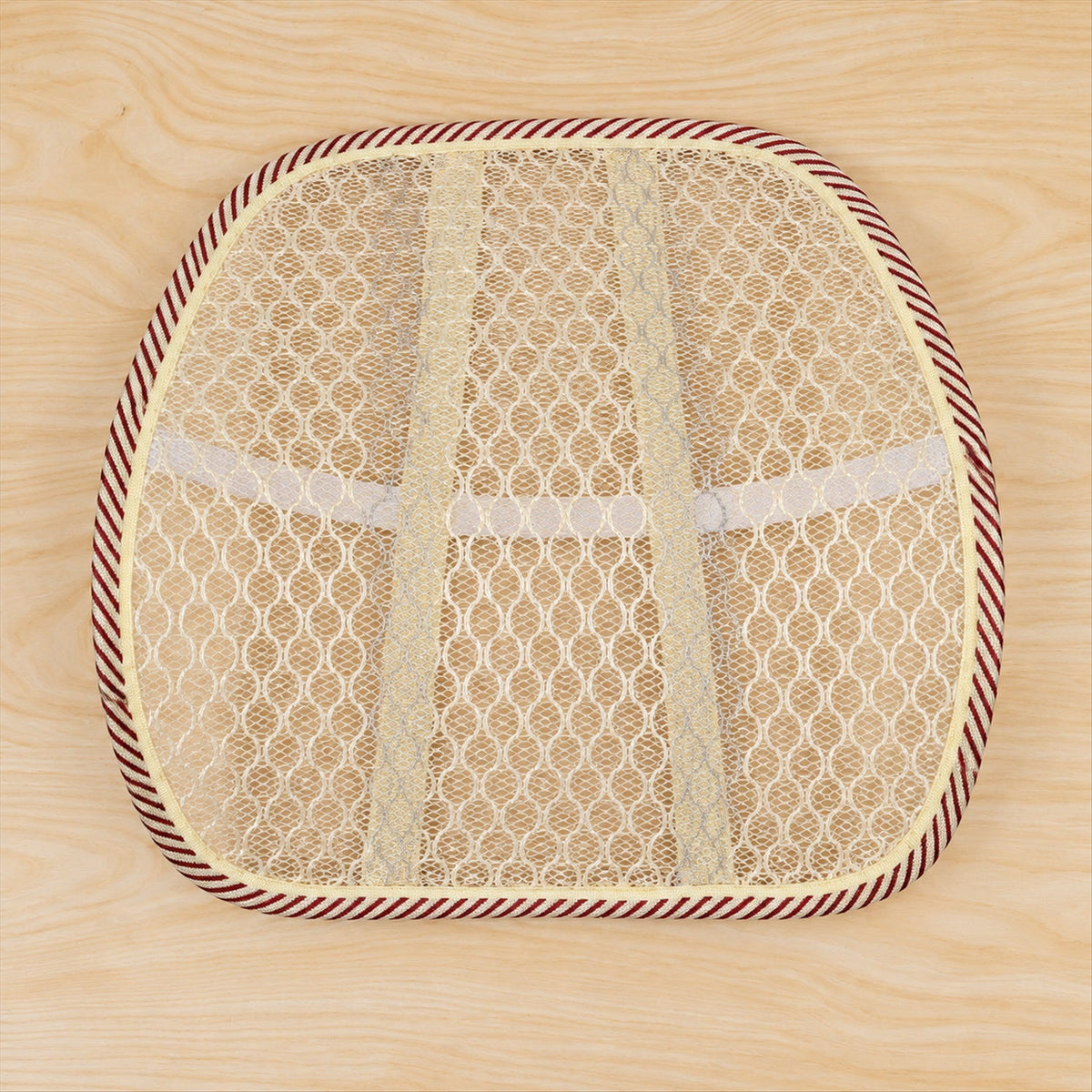 Beige Mesh Car Seat Back Support