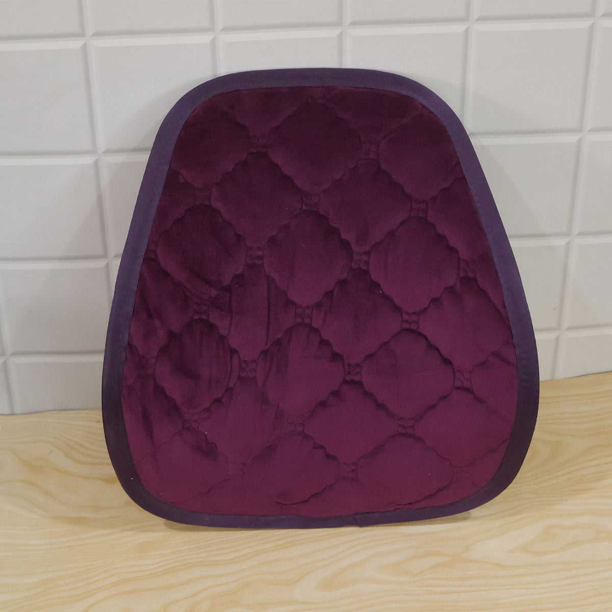 Purple Quilted Car Back Support Cushion