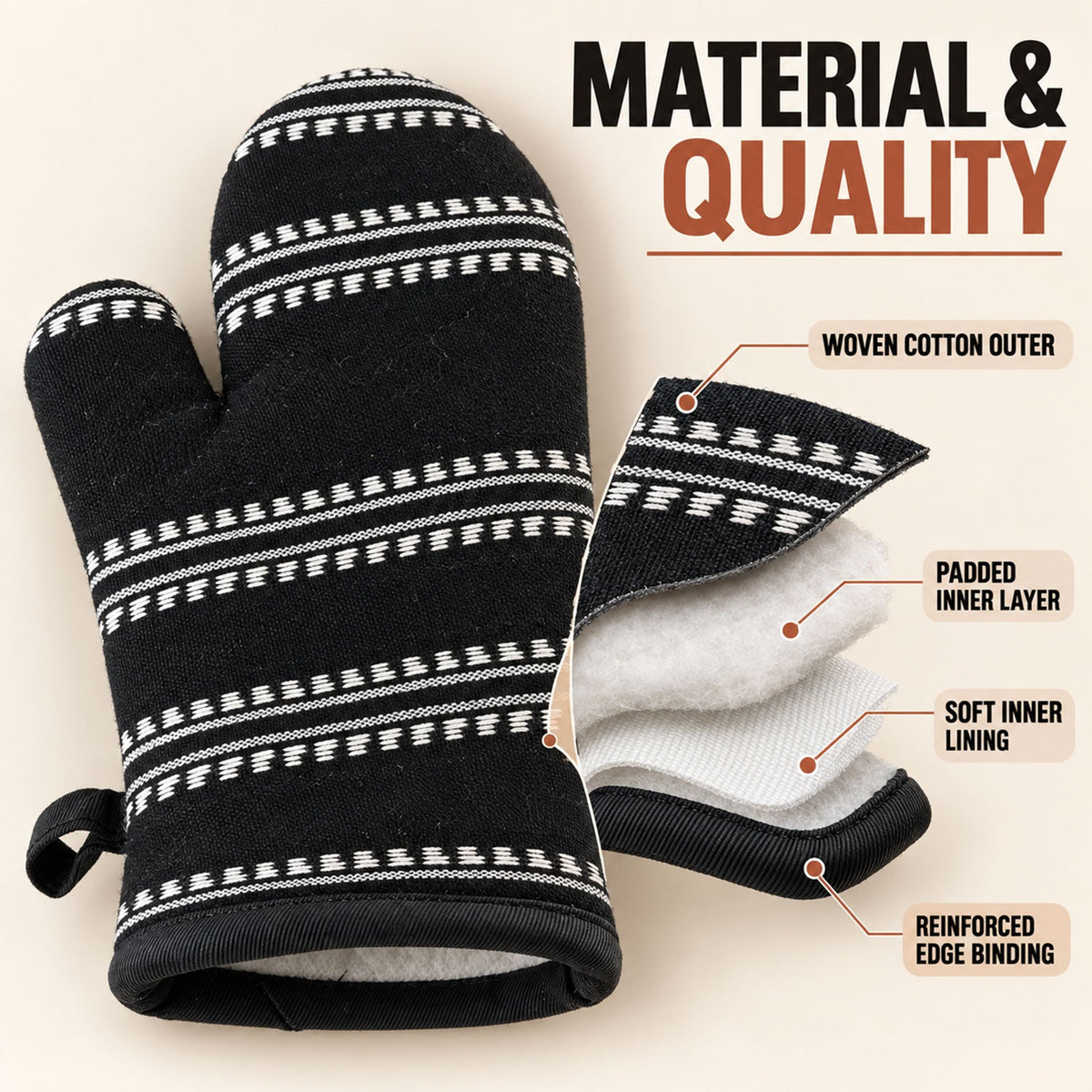 Heat resistant oven mitt baking