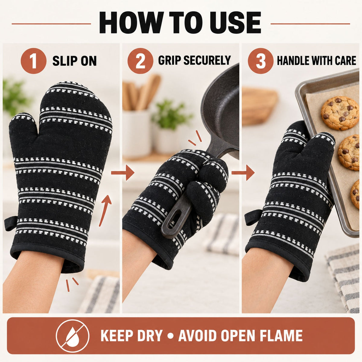 Oven glove interior view