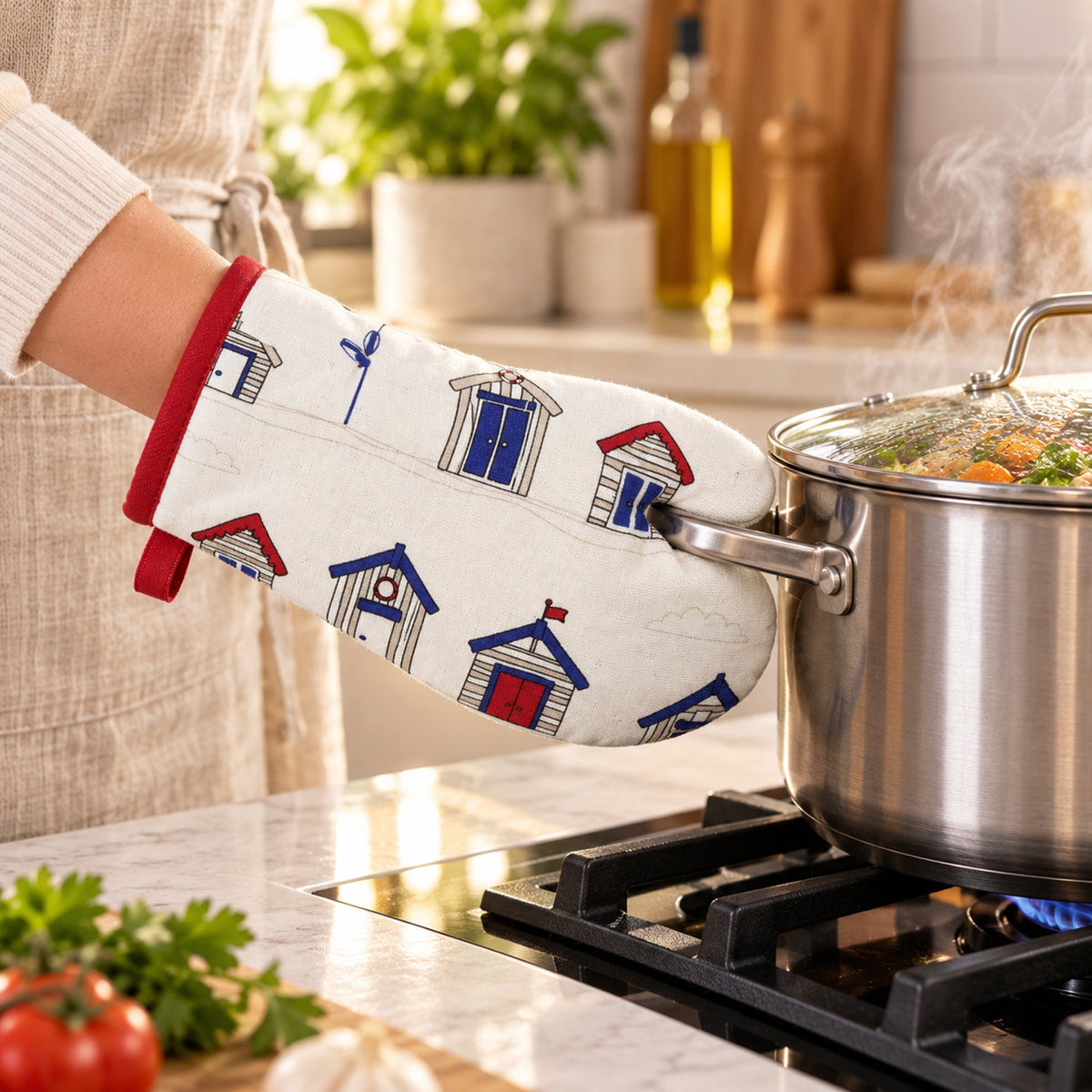 Beach Hut Oven Mitt