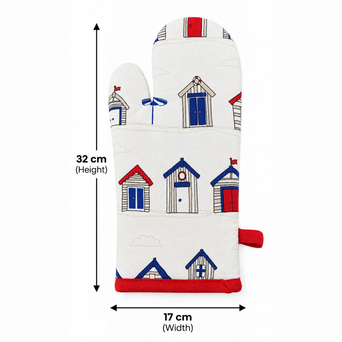 Beach Hut Print Oven Mitt