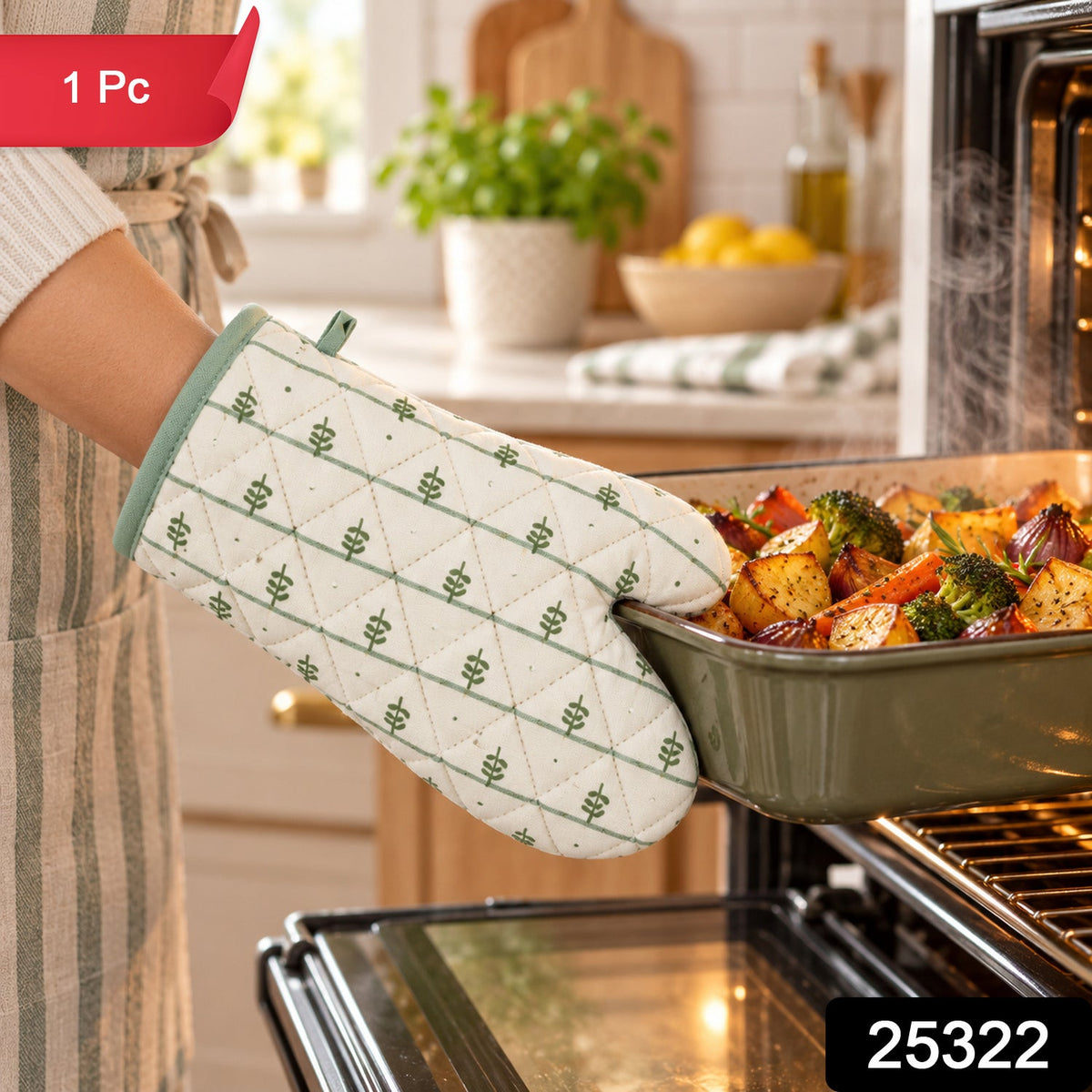 Leaf Print Kitchen Glove