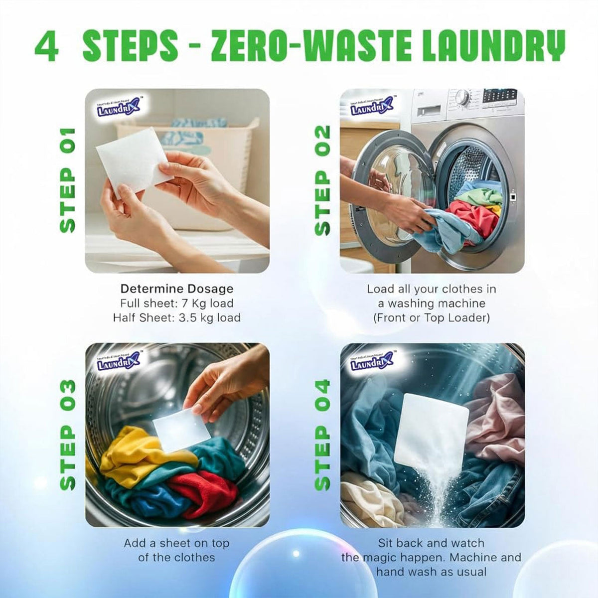 Person hand washing clothes with a detergent sheet
