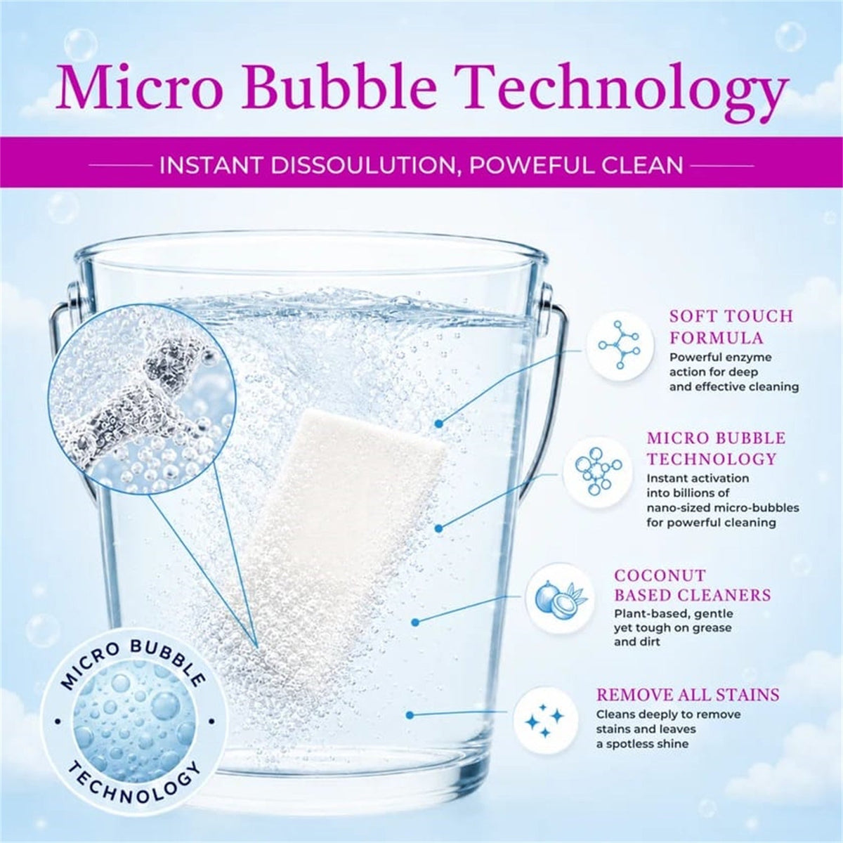 Two baby laundry detergent sheets on a white background