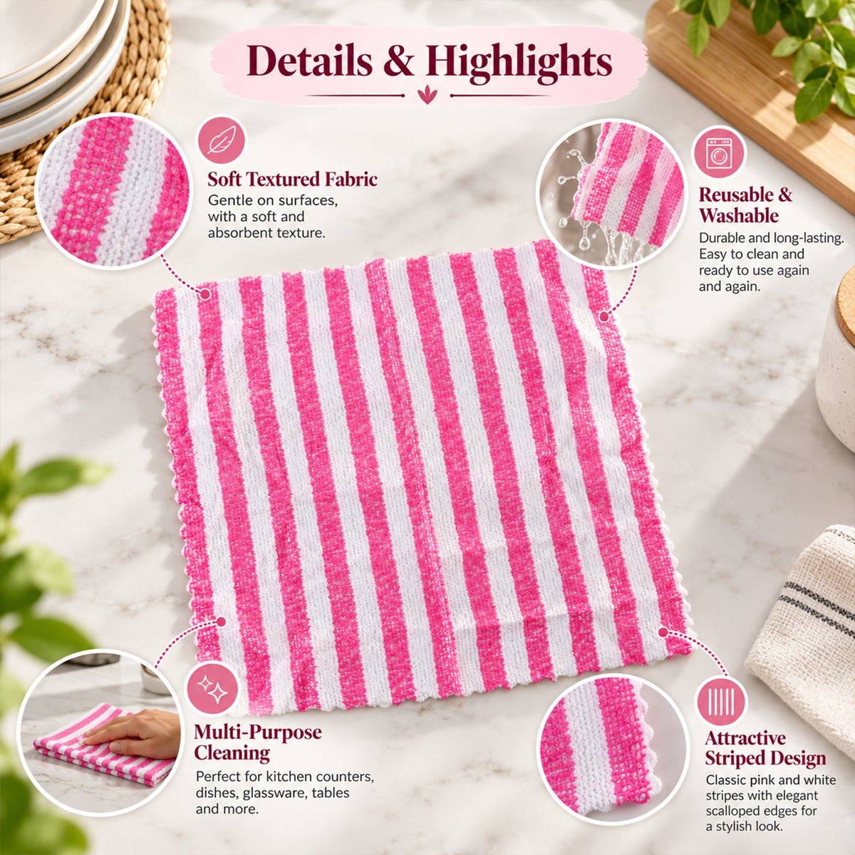Absorbent dish cloths kitchen
