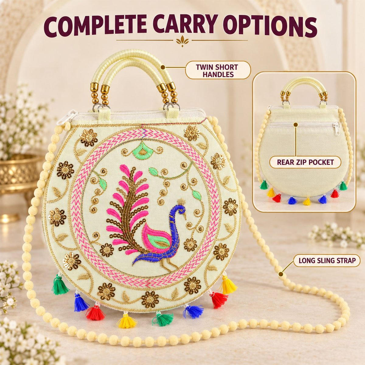 Traditional purse white bg