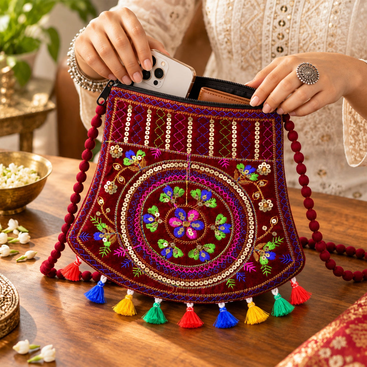 Purse tassel detail