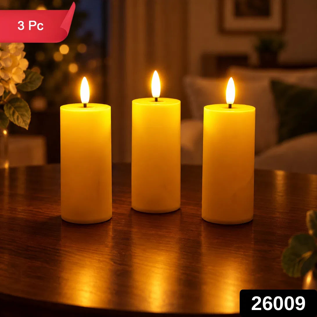 LED pillar candles pack 3pc