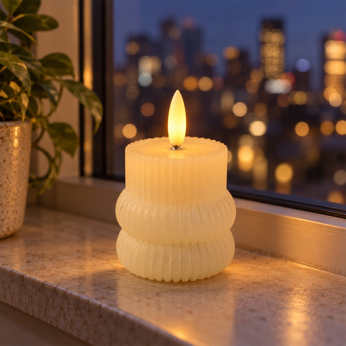 LED candle lit view