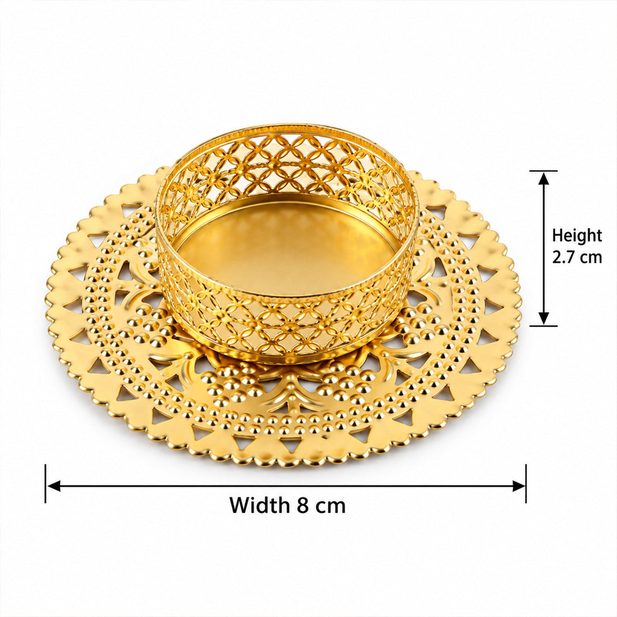 Metal Jali Tealight Candle Holder for Festive Home Decor (1 Pc)