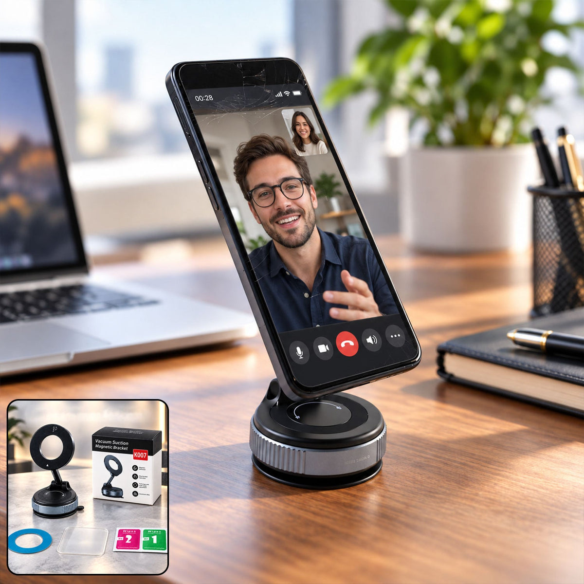 Magnetic phone holder white bg