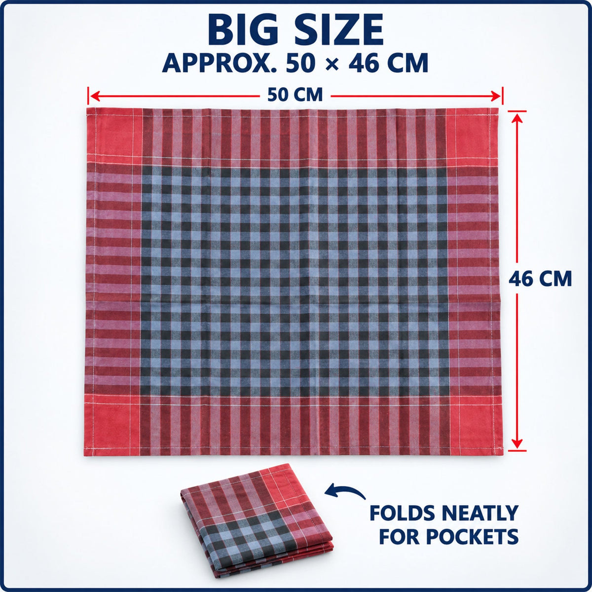Handkerchief size 50x46cm