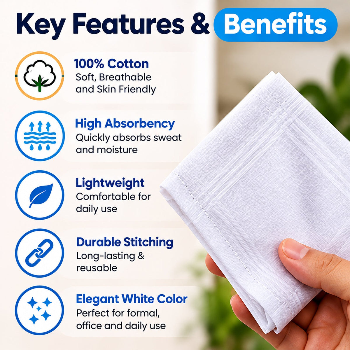 Mens soft cotton handkerchief rumal view 06