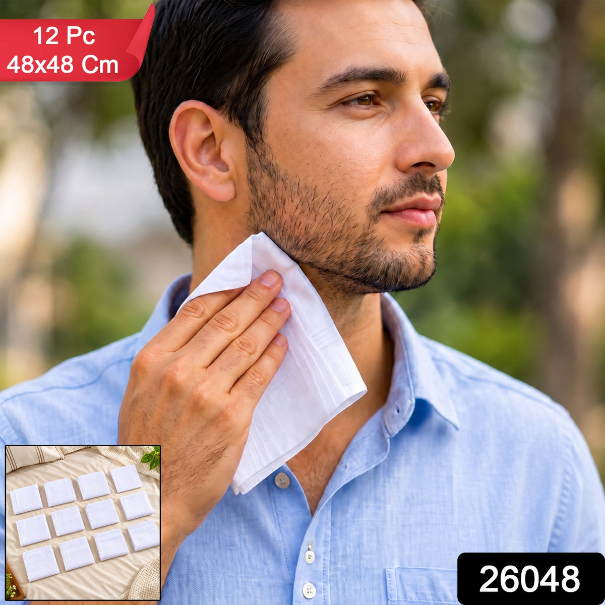 Cotton handkerchiefs pack 12pc