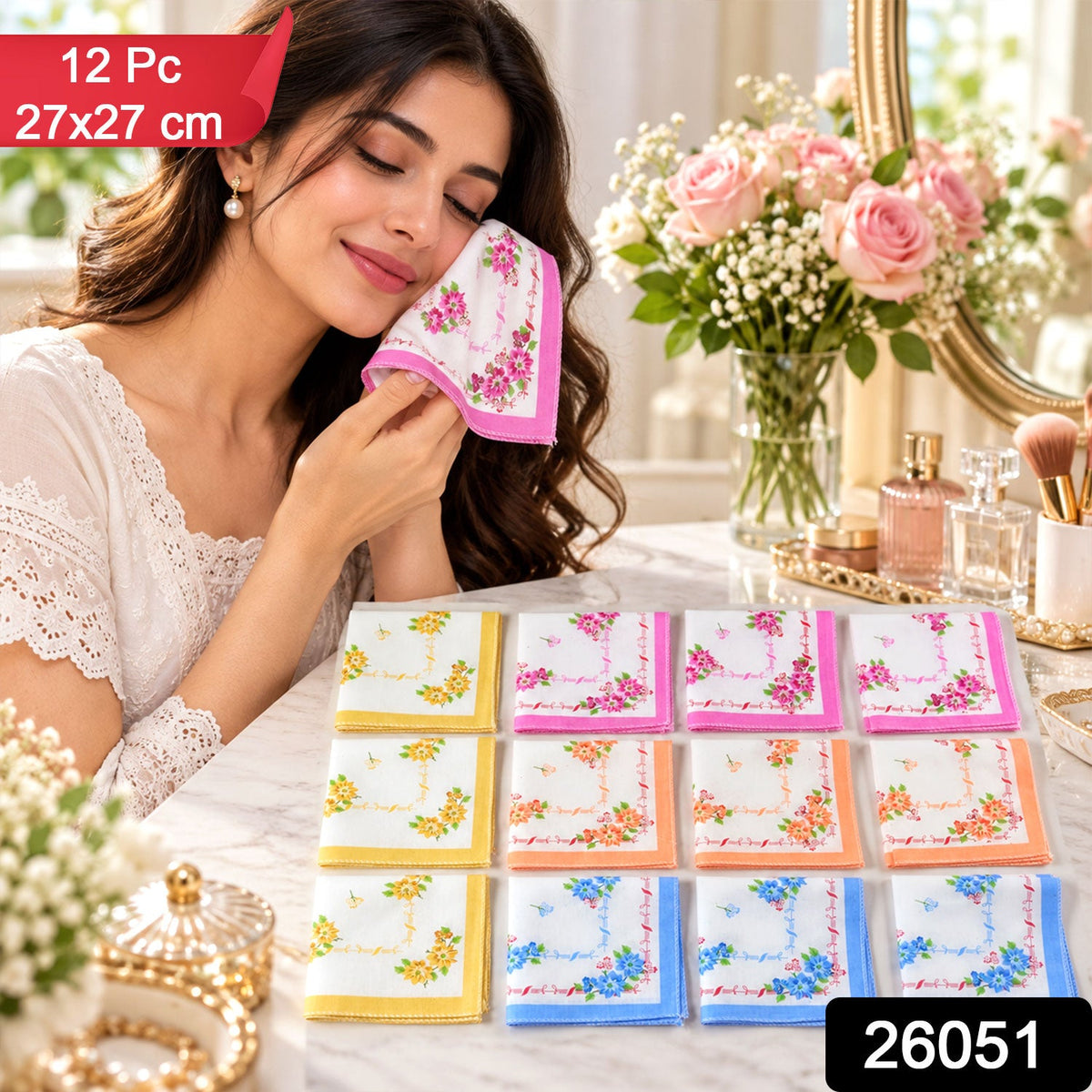 Cotton handkerchiefs pack 12pc
