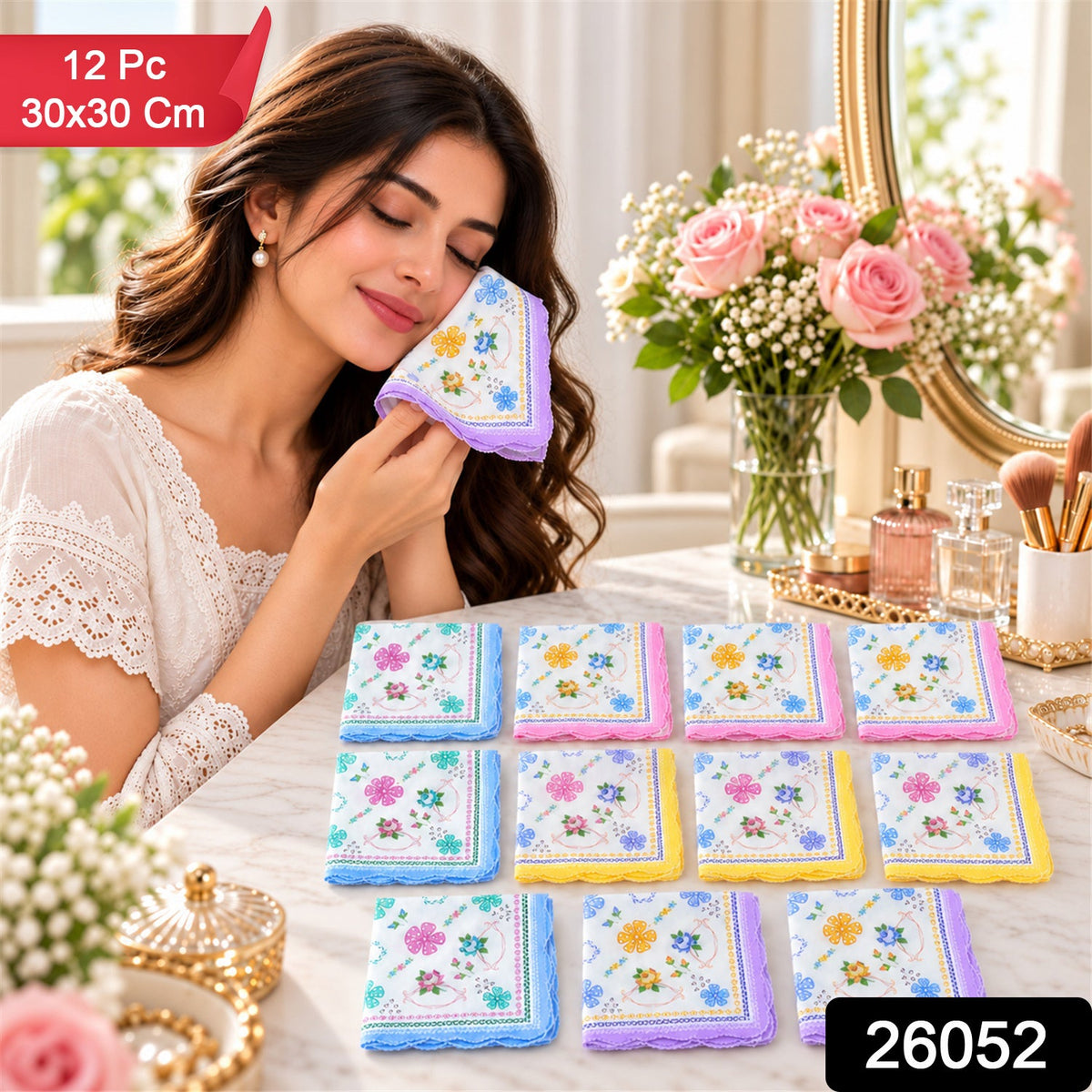 Cotton handkerchiefs pack 12pc