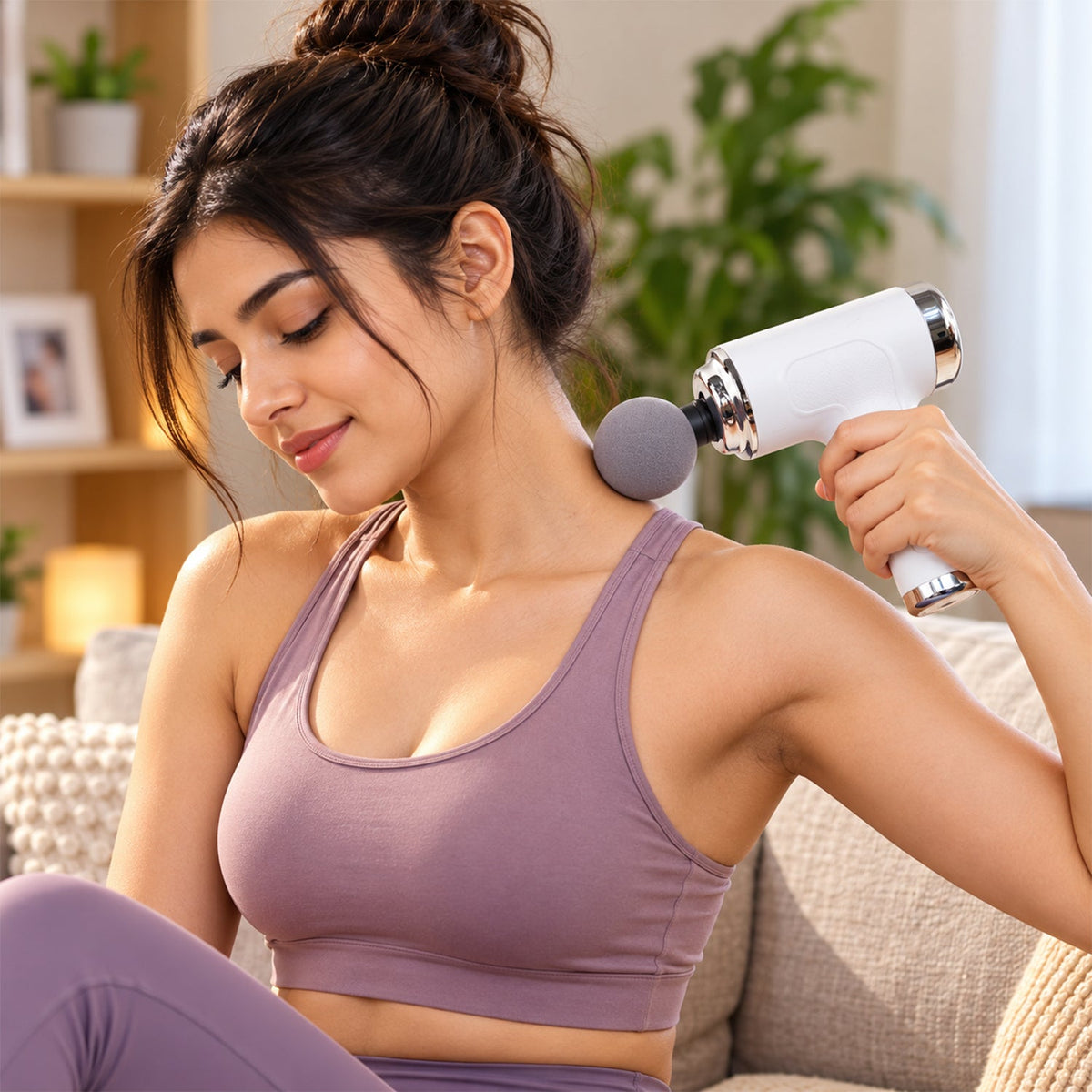 Rechargeable fascia massage gun 9 heads 6 speeds