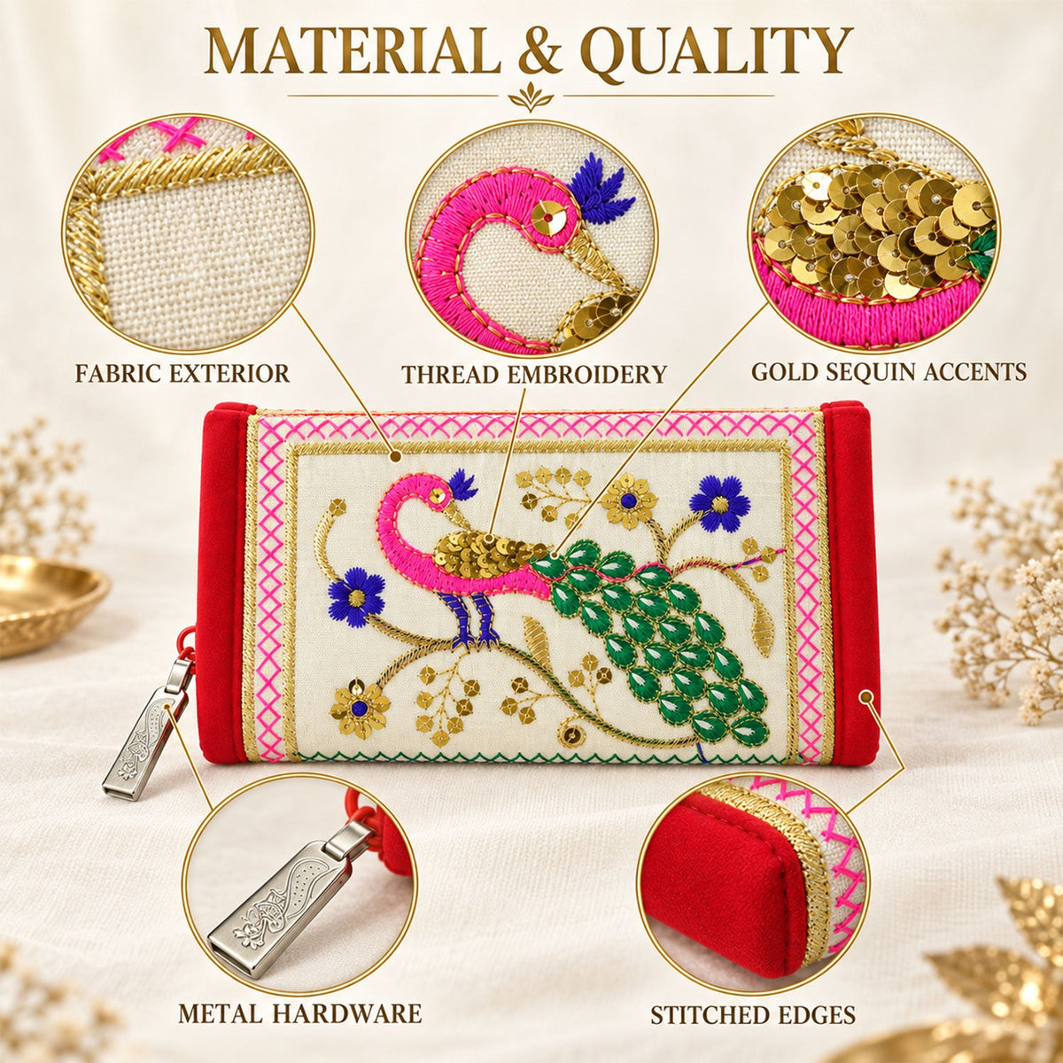 Clutch wallet white bg