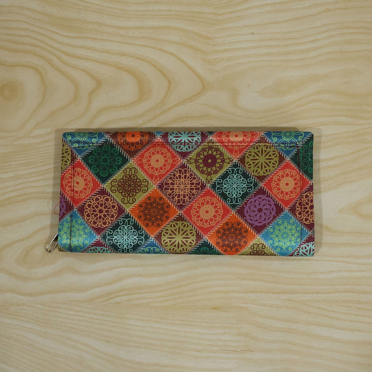 Traditional mandala print zipper wallet - actual product