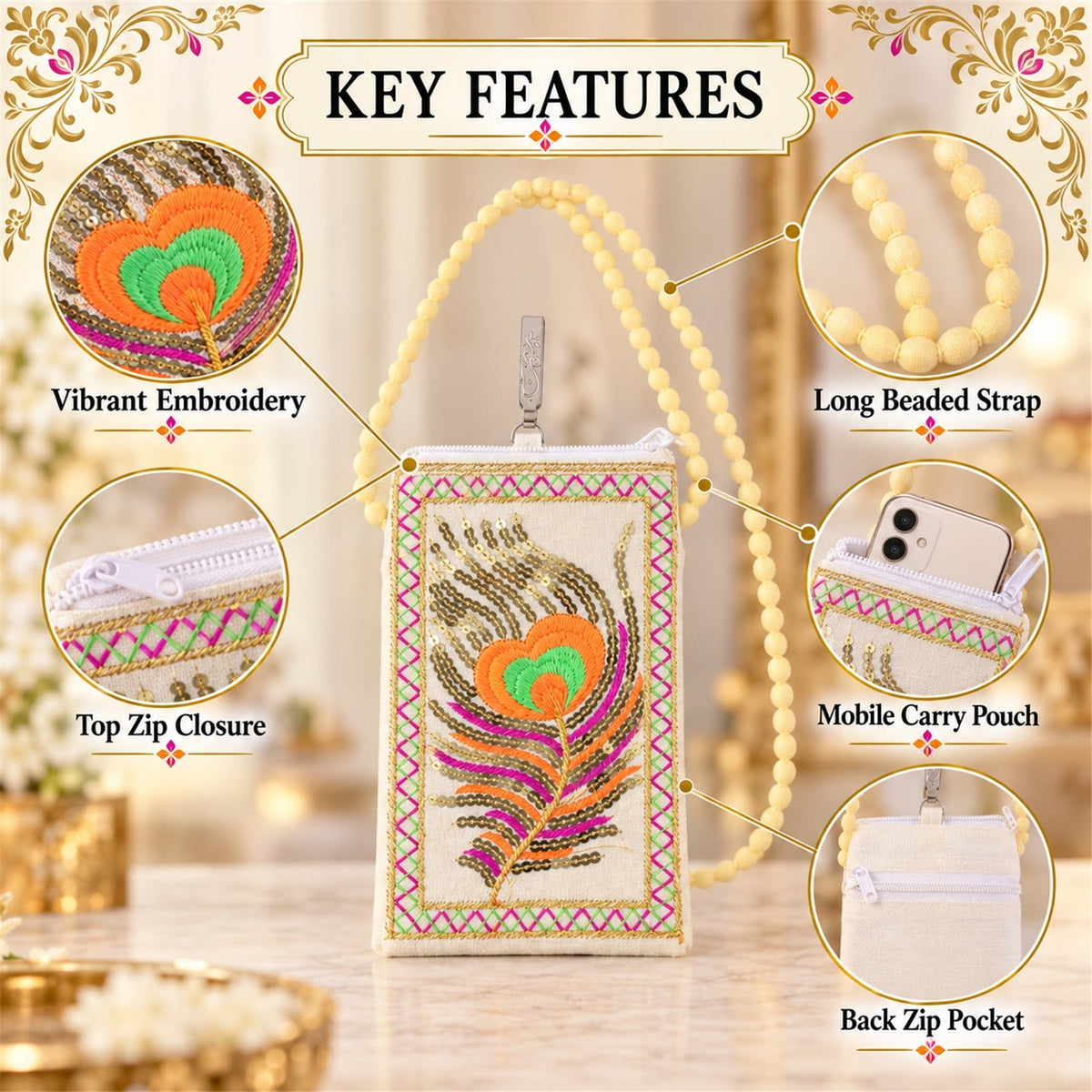 Mobile purse strap detail