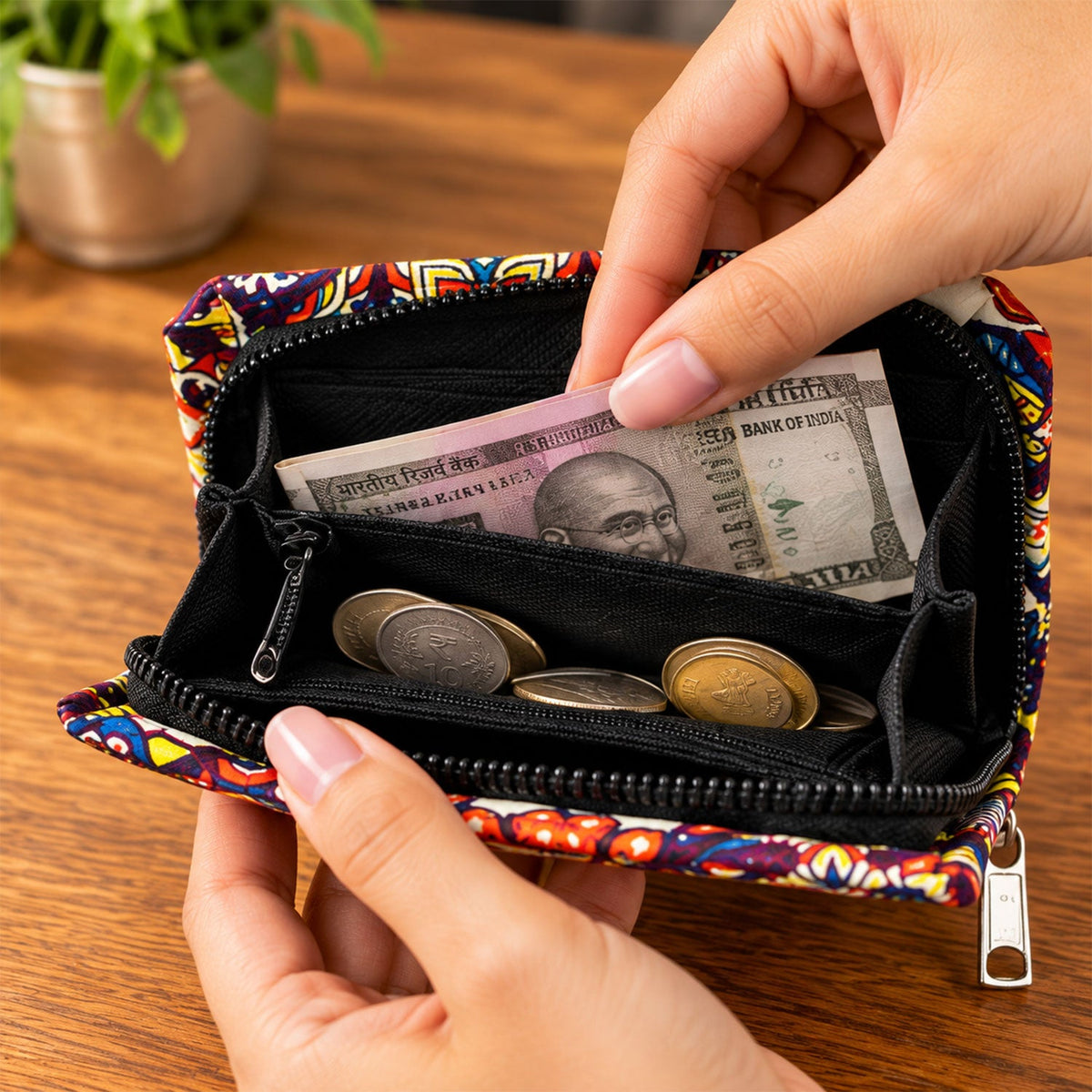 Patola style printed clutch zipper wallet - main product photo