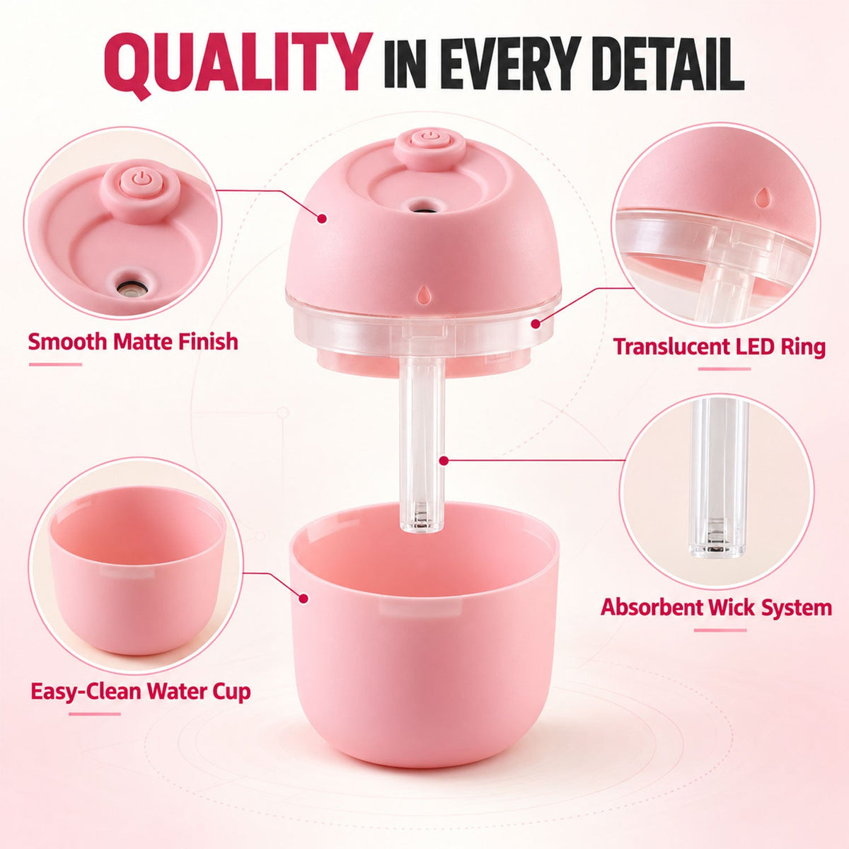 Pink USB Mini Humidifier