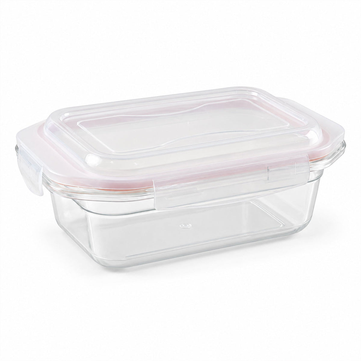 Plastic airtight food storage container - white background