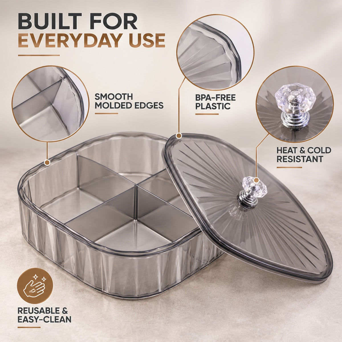 Four compartment dry fruit storage box - construction details