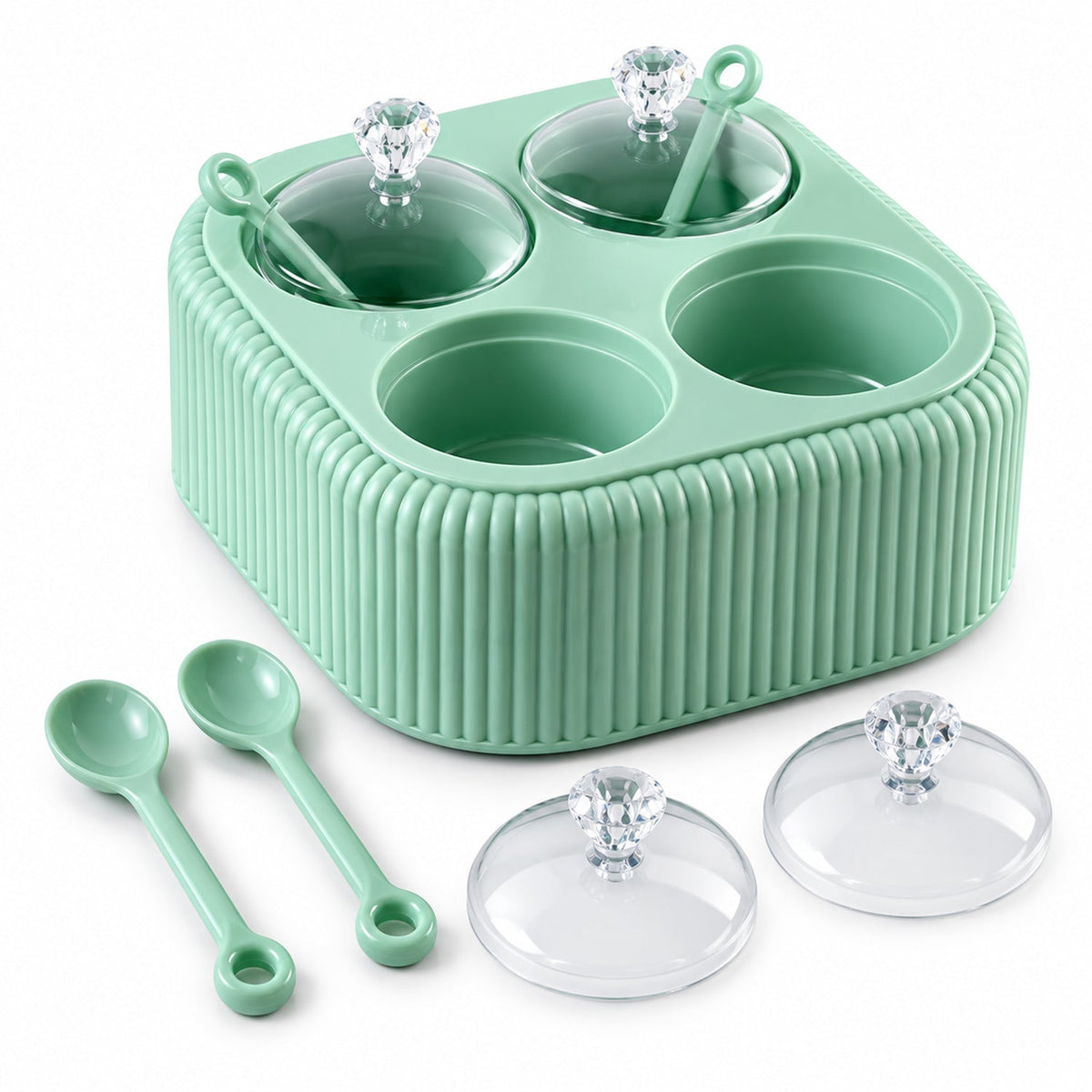 Lidded Jars and Spoon Set