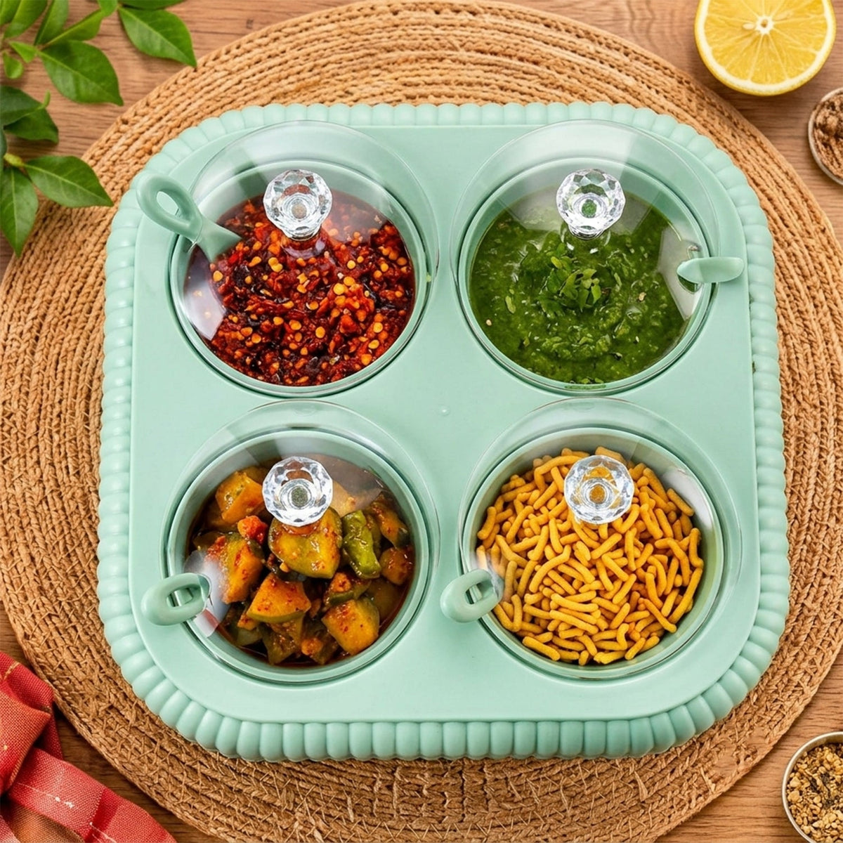 Divided Condiment Serving Set