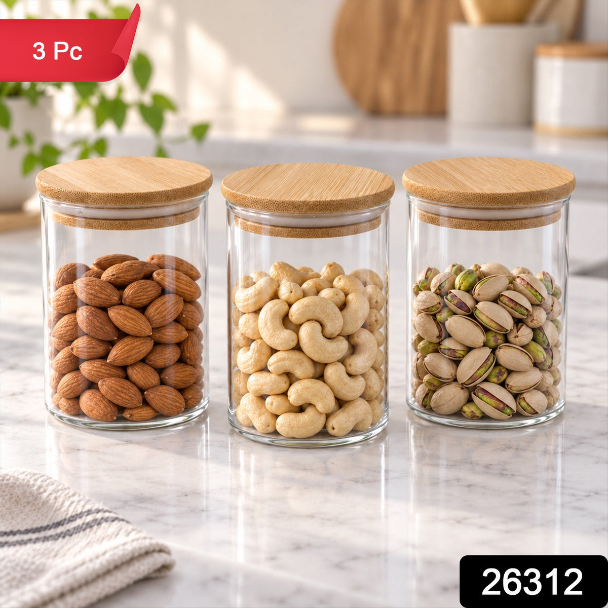 Glass jar set pack 3pc