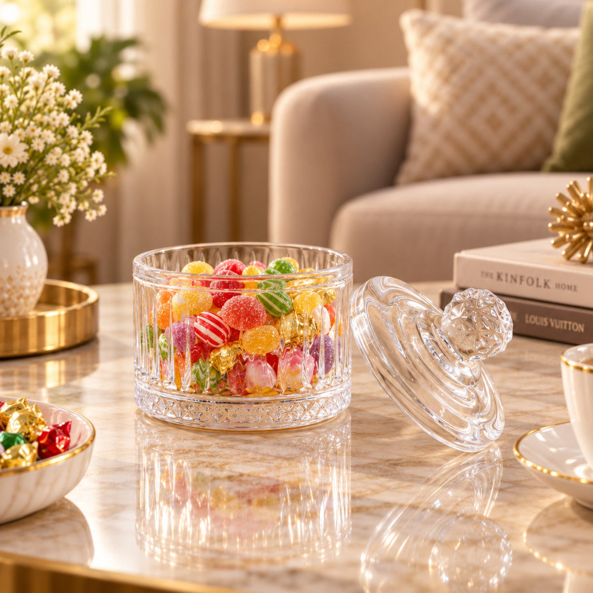 Candy bowl ribbed detail