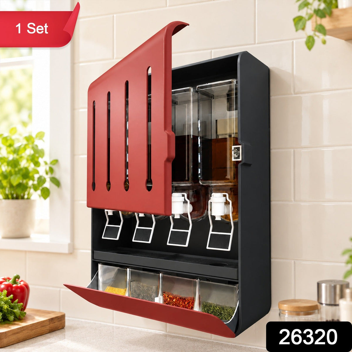 Four Container Kitchen Dispenser