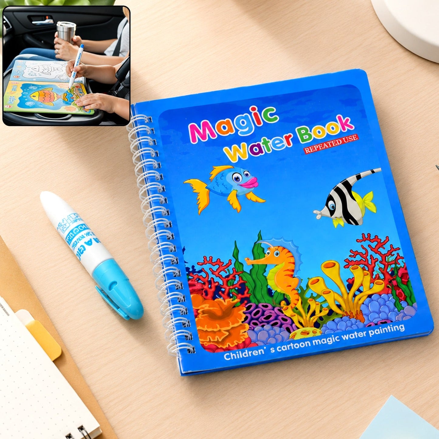 Magic water coloring book kids