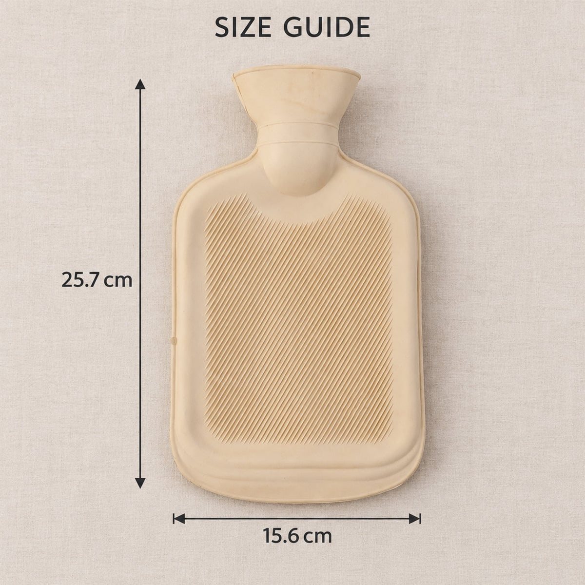 Rubber Hot Water Bag with Ribbed Surface & Wide Filling Neck for Home (1 Pc)