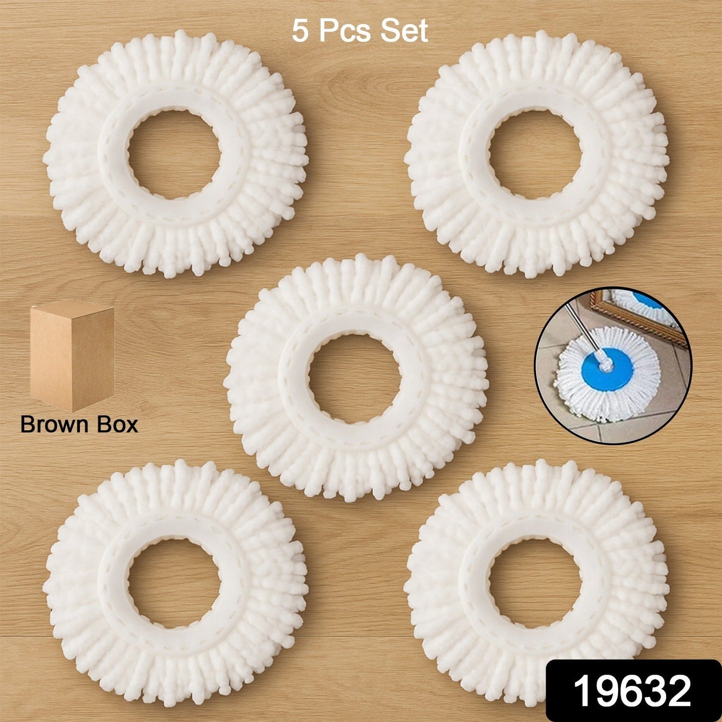360Â° Rotating Microfiber Mop Replacement Head
