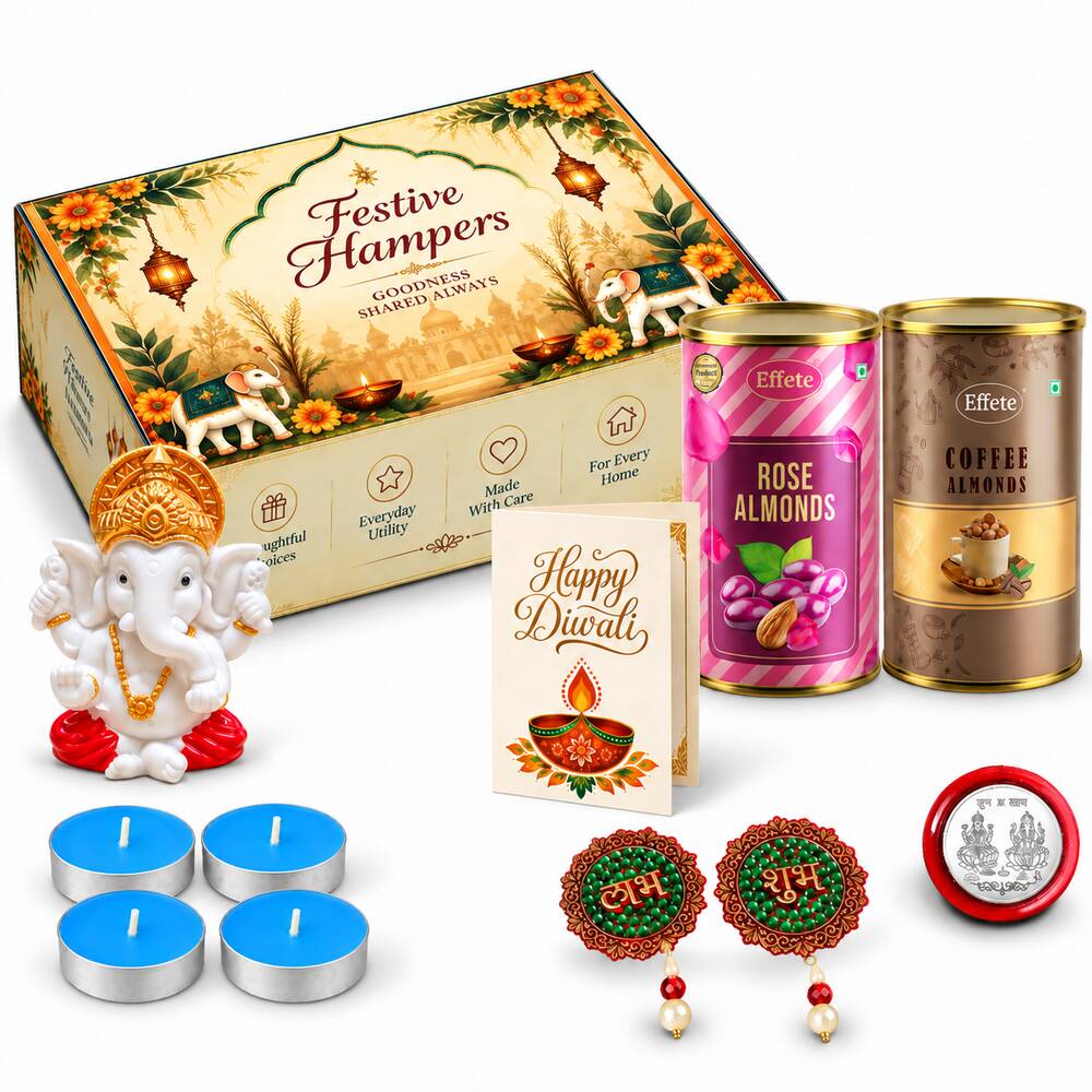 Coffee Almond and Rose Almond Ganesh Hamper