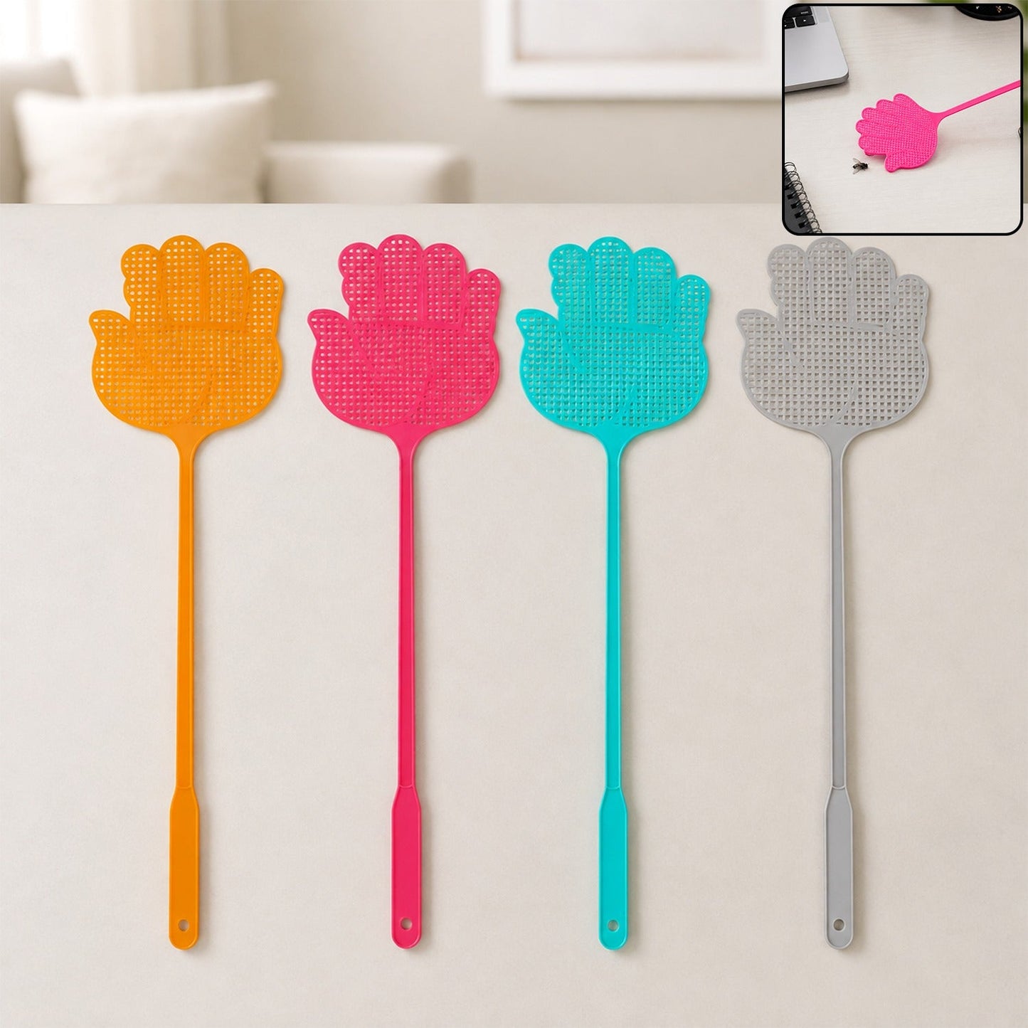 Long Handle Fly Swatter Set - 4 Pack for Effective Pest Control