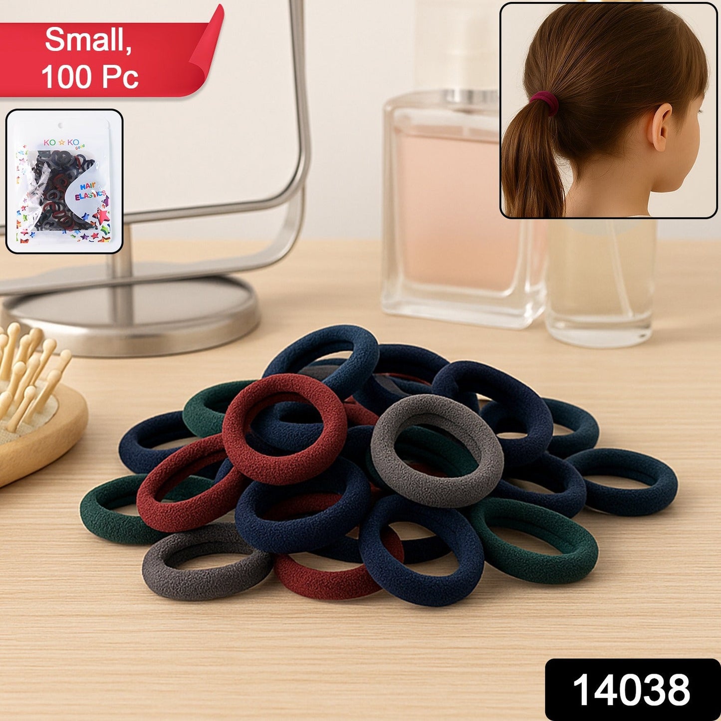 Small Hairbands Bands Hair Rubber Bands (Pack of 100 / Multicolour)